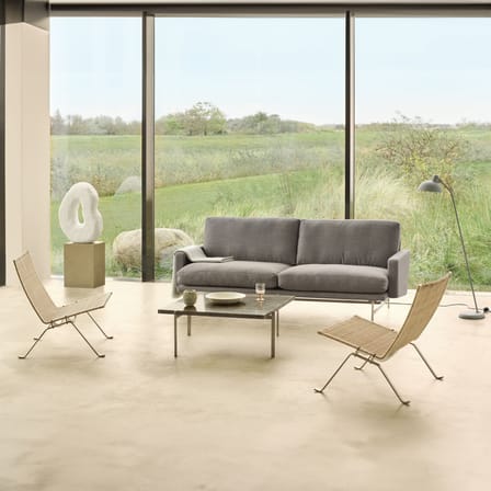 Fauteuil bas PK22 / Poul Kjærholm, 1956 - Cannage rotin - Fritz Hansen