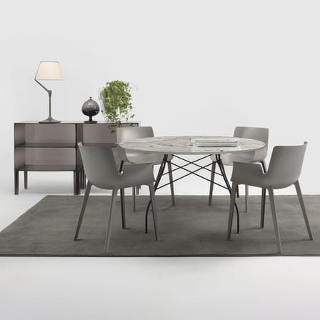 Lampe de table Angelo Stone LED / H 70 cm - Tissu plisssé - Kartell