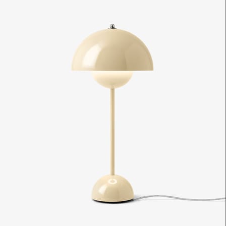 Lampe de table Flowerpot VP3 métal beige / H 50 cm - By Verner Panton, 1968 - &tradition