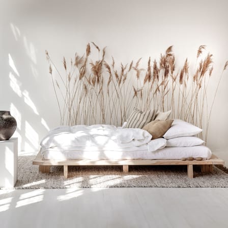 Lit double Japan bois naturel / Pour matelas 160 x 200 cm - KARUP