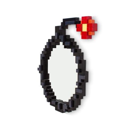 Miroir mural Pixel - Bomb bois gris / 55,5 x 60 cm - Seletti