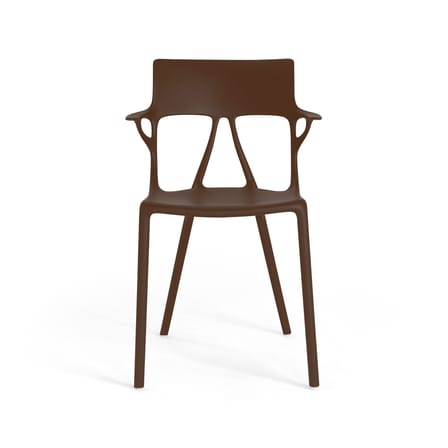 Poltrona A.I materiale plastico marrone / Progettato dall'intelligenza artificiale - 100% riciclato - Kartell