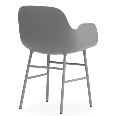 Poltrona Form materiale plastico grigio / Gambe in metallo - Normann Copenhagen