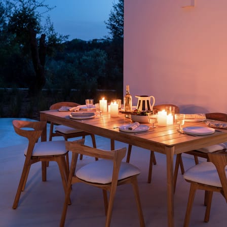 Table rectangulaire Bok OUTDOOR bois naturel / 162 x 80 cm - 6 personnes - Ethnicraft