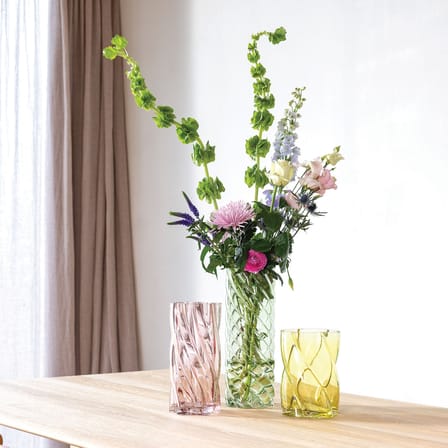 Vase Marshmallow verre vert / Ø 12 x H 33 cm - & klevering