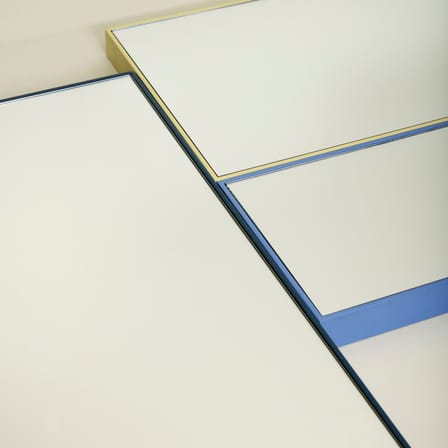 Shine Large Wall mirror metal blue / 35 x 80 cm - HÜBSCH