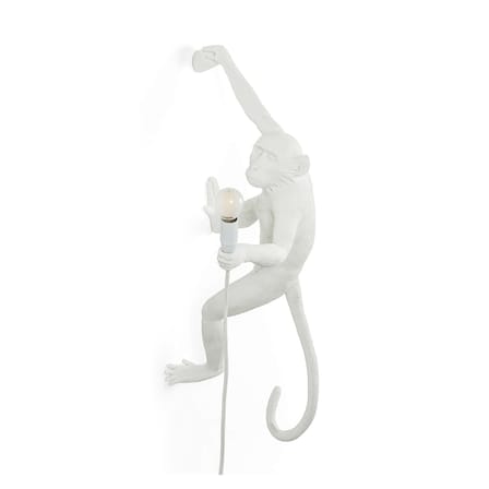 Applique avec prise Monkey Hanging plastique blanc / Indoor - H 76,5 cm - Seletti