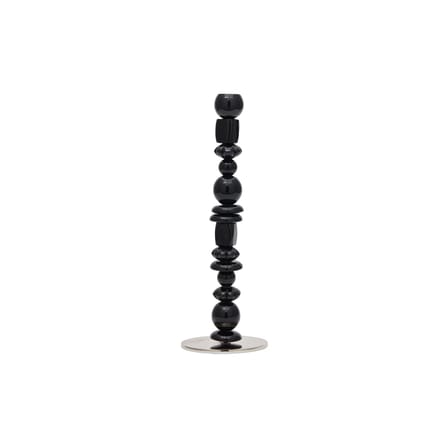 Bougeoir Perles verre noir / Small - H 34 cm - Pols Potten