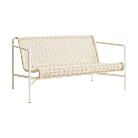 Canapé de jardin 2 places Palissade Cord Lounge blanc / L 139 cm - Corde tissu recyclé - Hay
