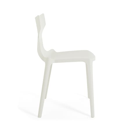 Chaise empilable Re-Chair plastique blanc / Matériau recyclé - Antonio Citterio, 2022 - Kartell