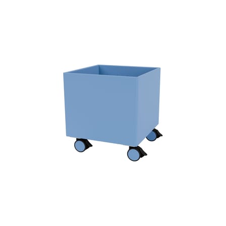 Coffre à roulettes Colour Box I bois bleu / 35,4 x 35,4 x H 37,8 cm - MONTANA