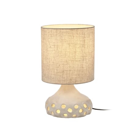 Lampada da tavolo Oya 01 tessuto ceramica beige / Gres & tessuto - Ø 25 x H 42 cm - Serax