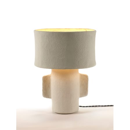 Lampe de table Earth papier blanc / Papier mâché recyclé - Ø 35 x H 47 cm - Serax