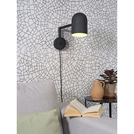 Marseille Wall light with plug metal black / Adjustable reading lamp - It's about Romi