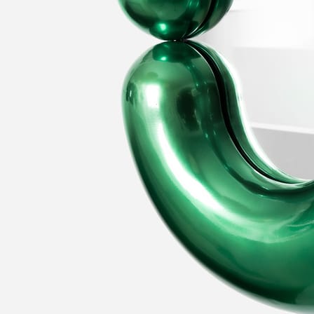Miroir mural Zodiac Bumper Large céramique vert /  L 55 x H 110 cm - Jean-Baptiste Fastrez, 2020 - Moustache