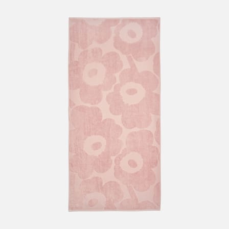 Serviette de bain Unikko tissu rose / 70 x 150 cm - Marimekko