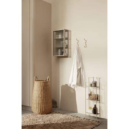 Dora Shelf metal beige / L 30 x Depth. 13 x H 79 cm - Built-in towel rail - Ferm Living