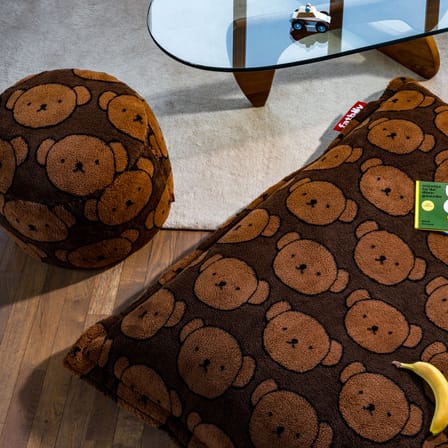 Sitzkissen für Kinder Point x Miffy textil braun / Flauschiger Stoff – Ø 50 cm - Fatboy