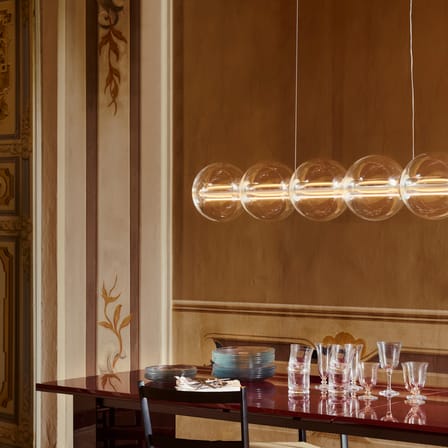 Suspension Luce Sferica S2 verre transparent / L 208 cm - Flos