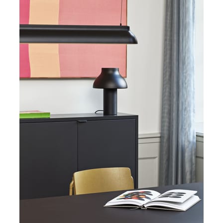 Suspension PC Linear métal noir / LED - L 120 cm - Hay