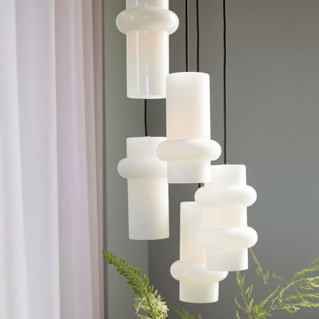 Suspension Pilule Pendule Double verre blanc / Ø 15 x H 25 cm - HÜBSCH