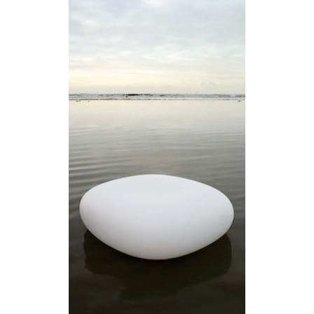 Table basse Chubby Low plastique blanc / Pouf - 85 x 75 x H 30 cm - Slide