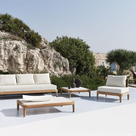 Table basse Mediterraneo bois / 90 x 90 x H 28 cm - Marbre - Gervasoni
