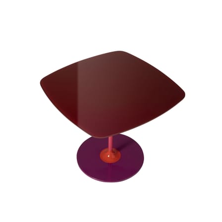 Table d'appoint Thierry verre rouge / 50 x 50 x H 40 cm - Verre - Kartell