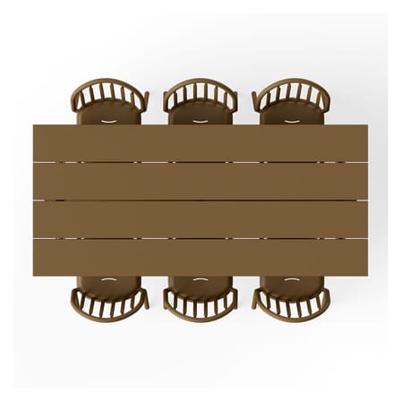 Table rectangulaire Fred's métal marron / 220 x 100 cm - 6 à 8 personnes - Fatboy