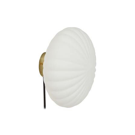 Wandleuchte mit Stromkabel Kumu glas weiß / Ø 25 cm - HÜBSCH