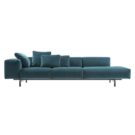 Accessoire  tissu bleu / Coussin pour canapé Largo - Velours - 48 x 48 cm - Kartell