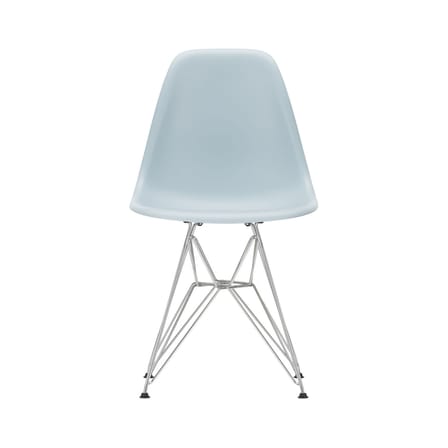 Chaise RE DSR - Eames Plastic Side Chair plastique bleu / (1950) - Pieds chromés / Recyclé - Vitra