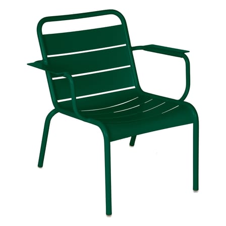 Fauteuil lounge Luxembourg métal vert / Dossier droit - Fermob