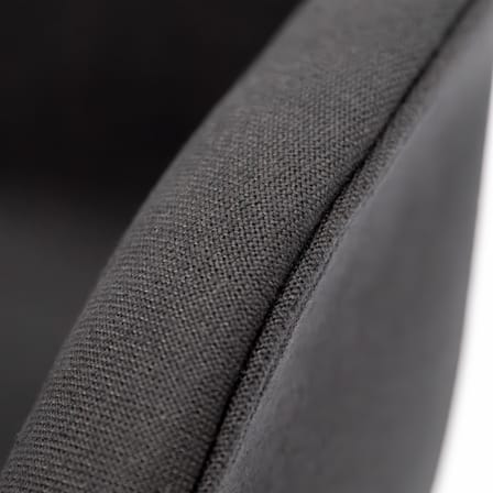 Fauteuil rembourré Scoop tissu noir / Dossier haut - Pieds métal - Tom Dixon