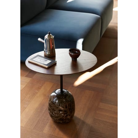 Guéridon Lato LN9 marbre bois naturel / Marbre & bois - 50 x 40 x H 45 cm - &tradition