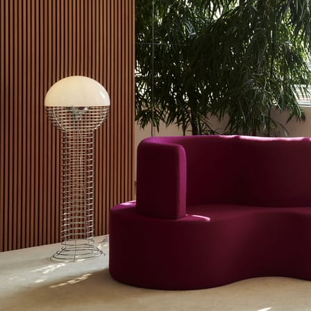Lampadaire Wire métal blanc / H 120 cm - Verner Panton, 1972 - Verpan