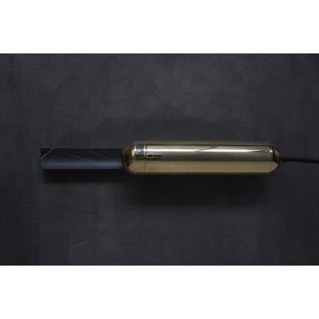 Lampe de table ISP LED métal marbre noir or / Marbre & laiton - L 52 cm - DCW éditions
