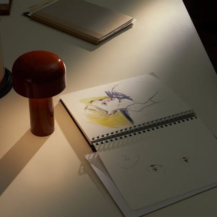 Lampe extérieur sans fil rechargeable Bellhop LED rouge - Flos