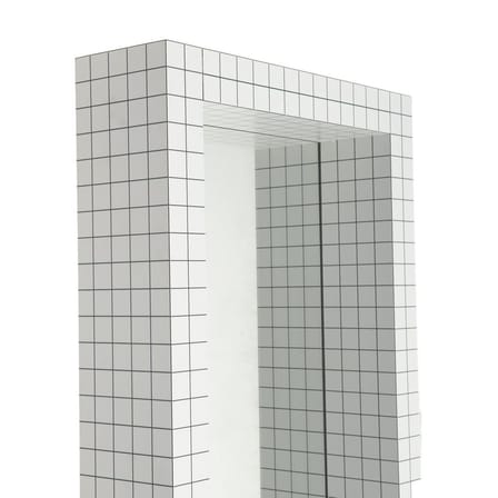 Miroir mural Quaderna 476 plastique blanc / L 51 x H 195 cm -  Superstudio, 1972 - Zanotta
