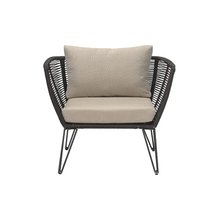 Mundo Padded armchair textile black beige / Indoors & outdoors - Bloomingville
