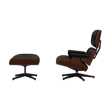 Set fauteuil & repose-pieds Lounge Chair & Ottoman cuir marron / Eames (1956) - Vitra