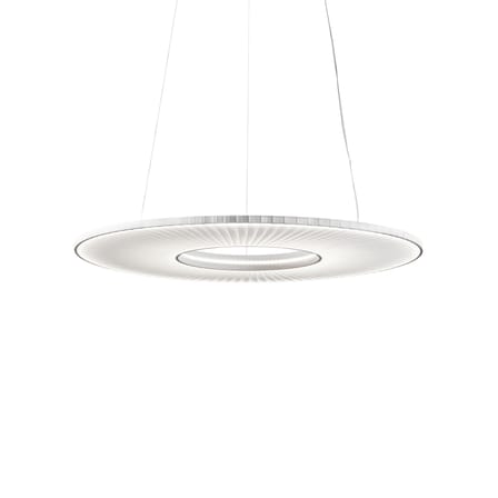 Sospensione Iris Horizontal tessuto bianco / LED - Ø 80 cm - Dix Heures Dix