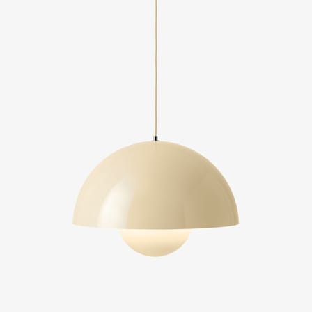Suspension Flowerpot Big VP2 métal beige / Ø 50 cm - By Verner Panton, 1968 - &tradition
