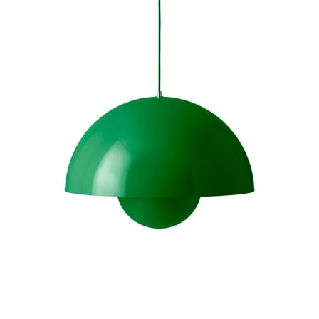 Suspension Flowerpot Big VP2 métal vert signal / Ø 50 cm - Verner Panton, 1968 - &tradition