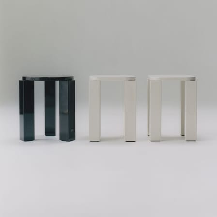 Tabouret Atlas bois blanc / Carré - NEW WORKS