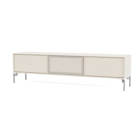 TV Möbel Octave V holz weiß / Mit Füßen - L 138 x T 30 x H 36,6 cm - MONTANA
