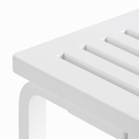 153A Bench wood white / L 112,5 cm - Alvar Aalto, 1945 / Slatted seat - ARTEK