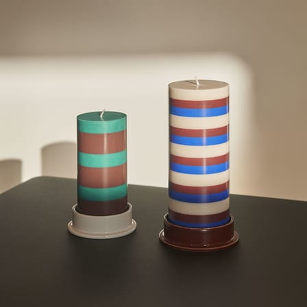 Bougie bloc Column Small cire multicolore / Ø 6,5 x H 15 cm - Hay