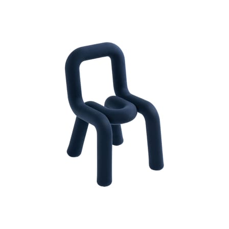 Chaise enfant Mini Bold tissu bleu foncé / Rembourrée - Moustache