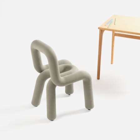Chaise enfant Mini Bold tissu vert / Rembourrée - Moustache